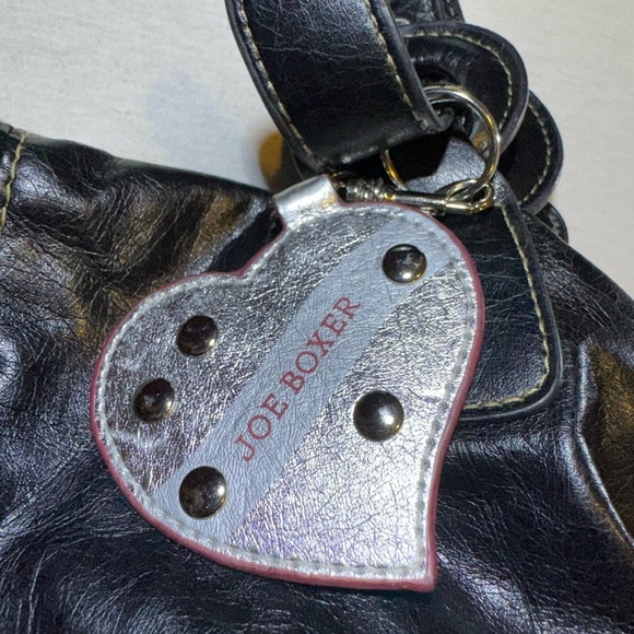 Joe Boxer Black Leather Shoulder Bag - Picture 2 of 5